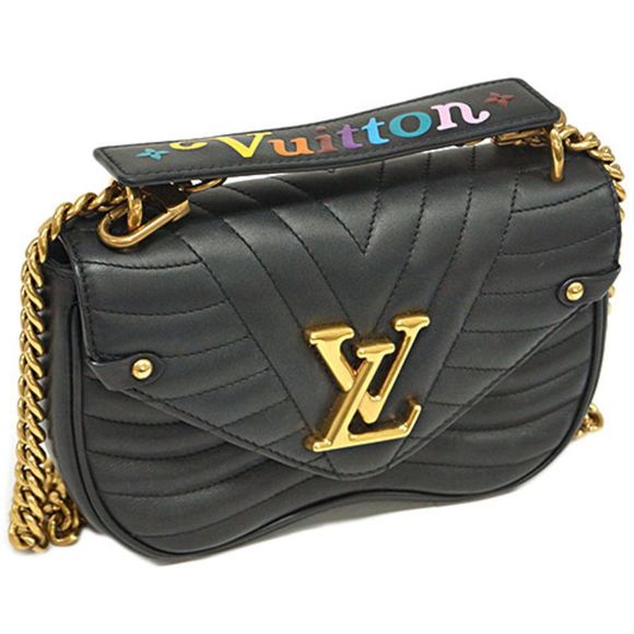 Louis Vuitton Smooth Calf New Wave Chain Bag PM Shoulder Black - Picture 2 of 14